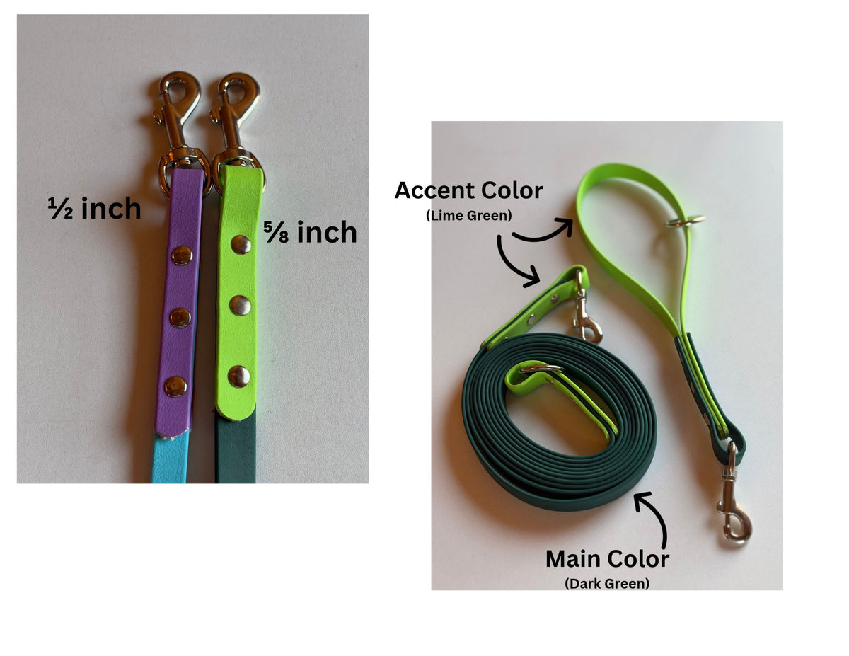 Two Tone Biothane Long Line Leashes