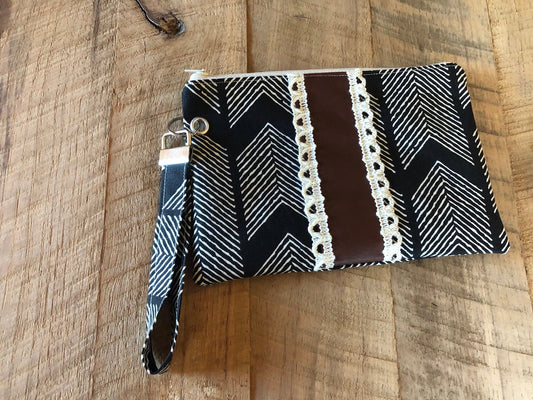 Wristlet with Leather Trim - Made to Order